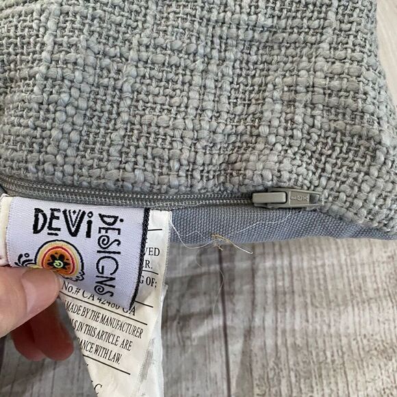 Devi Designs rectangular thrown pillow with removable pillow case blue 24”x13” - Picture 4 of 9